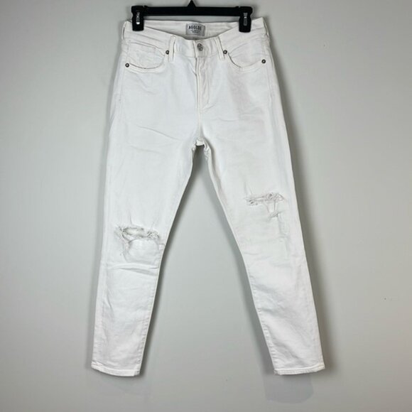 AGOLDE Sophie Crop White Distresses Size 27 - Picture 2 of 10